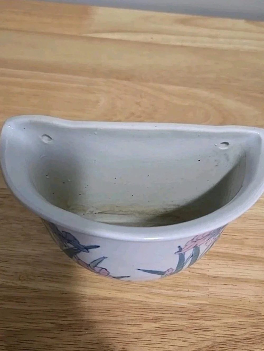 Vintage Floral Porcelain Wall Planter Pot